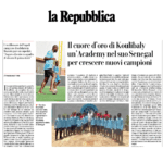 LA REPUBBLICA (3/09/2025), Il Cuore d'Oro di Kalidou